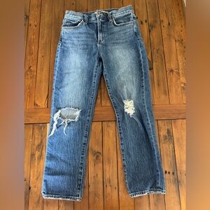 Joe's Jeans Straight Leg Distressed Blue Denim